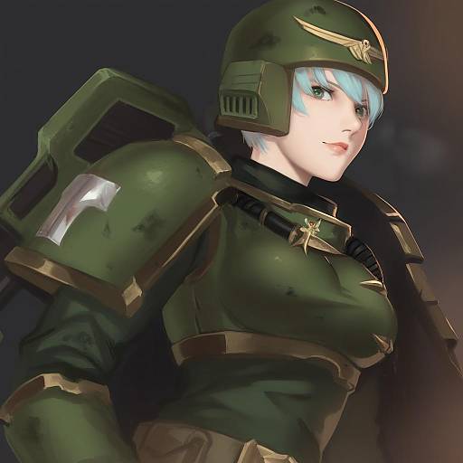 Illustration of Astra militarum, warhammer 40k in the style of Deras