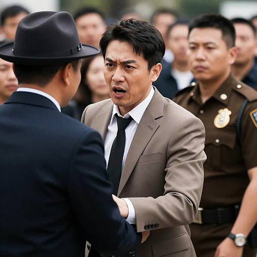 Intense Confrontation in a Crowded Scene