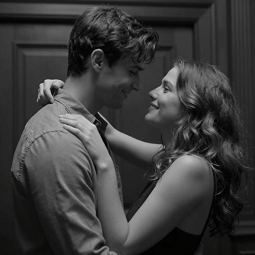 Intimate Black and White Embrace
