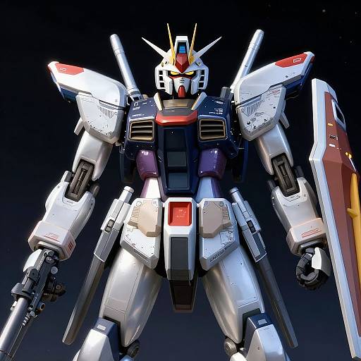 Photorealistic Gundam Unicorn in Space