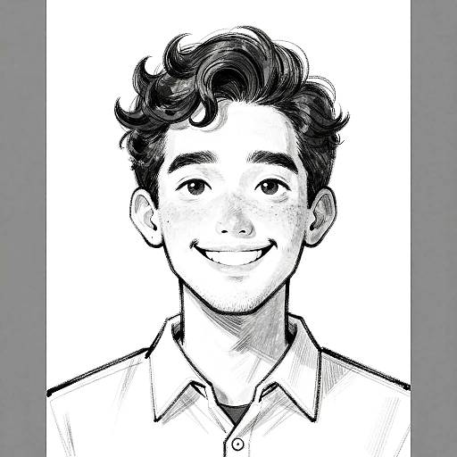 Black and White Digital Sketch Portrait