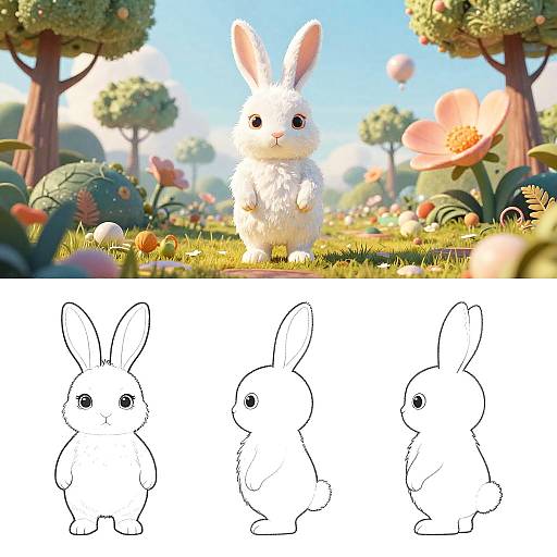 Surreal Chimera Line Art Poses