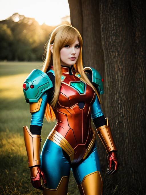 Woman Cosplaying as Samus Aran in Realistic Costume