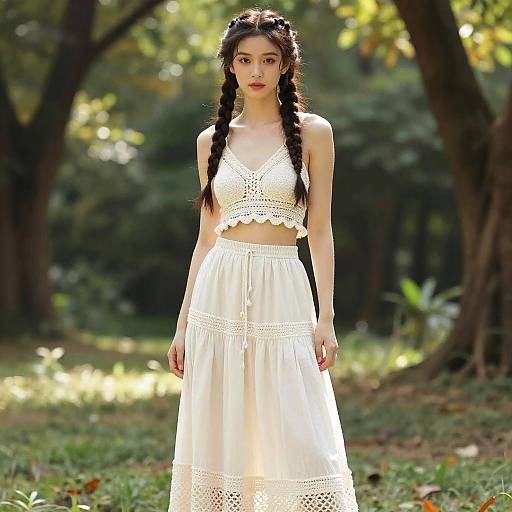 Boho Dutch Crown Braid in Forest