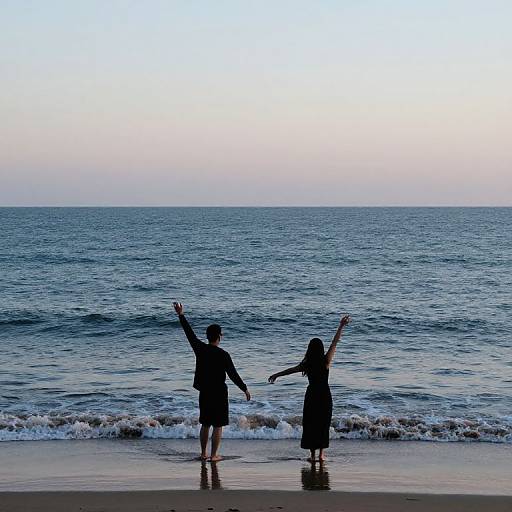 Silhouettes Dancing on the Shoreline