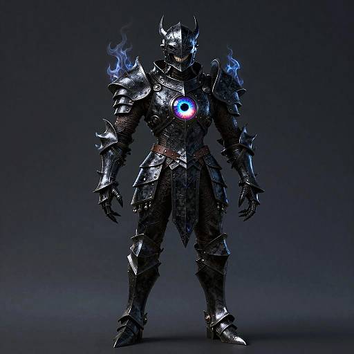 Obsidian Knight with Shadow Flames