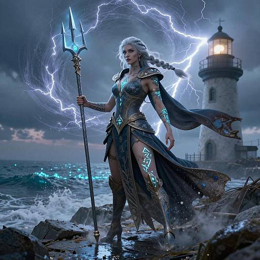 Battle-Scarred Storm Sorceress at Lighthouse