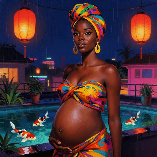 Vibrant Pop Art Afro-Caribbean Portrait