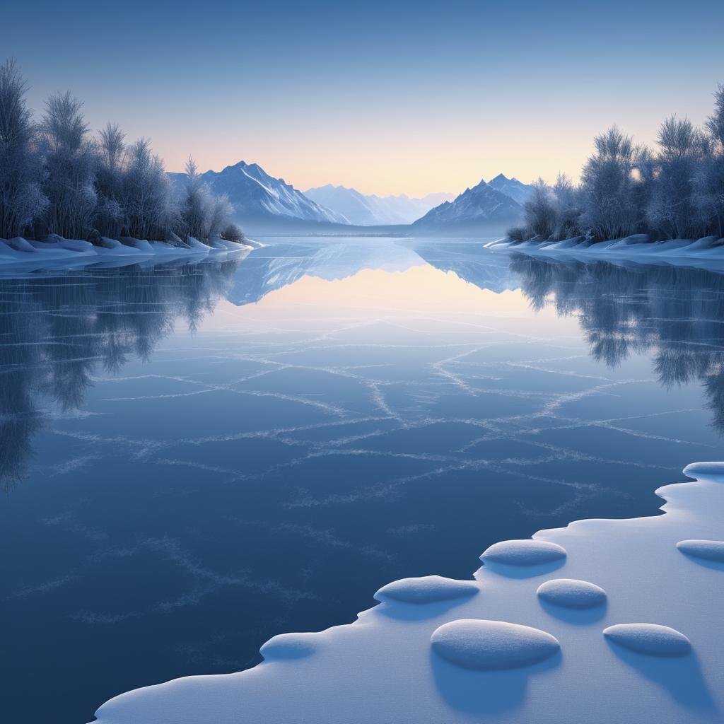 Dusk Serenity on a Frozen Lake