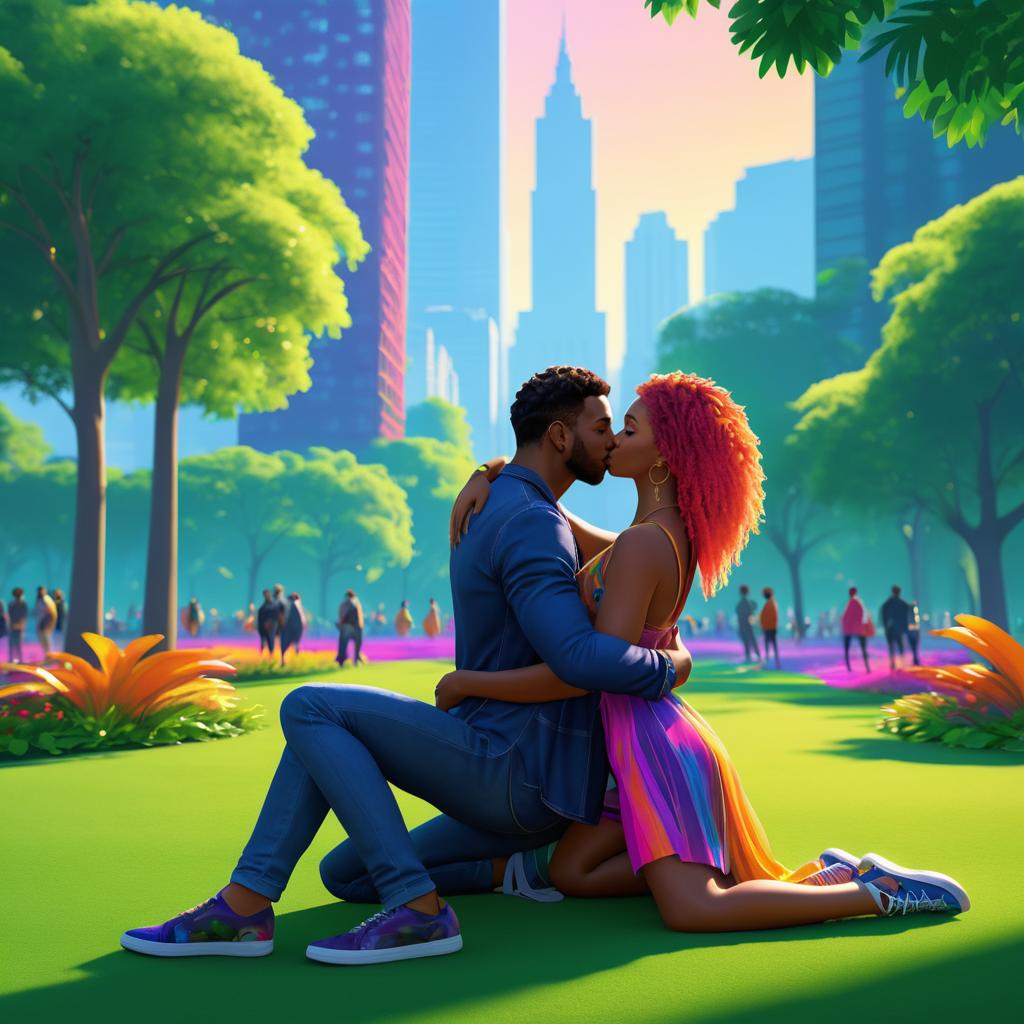 Passionate Urban Love in Vibrant Park