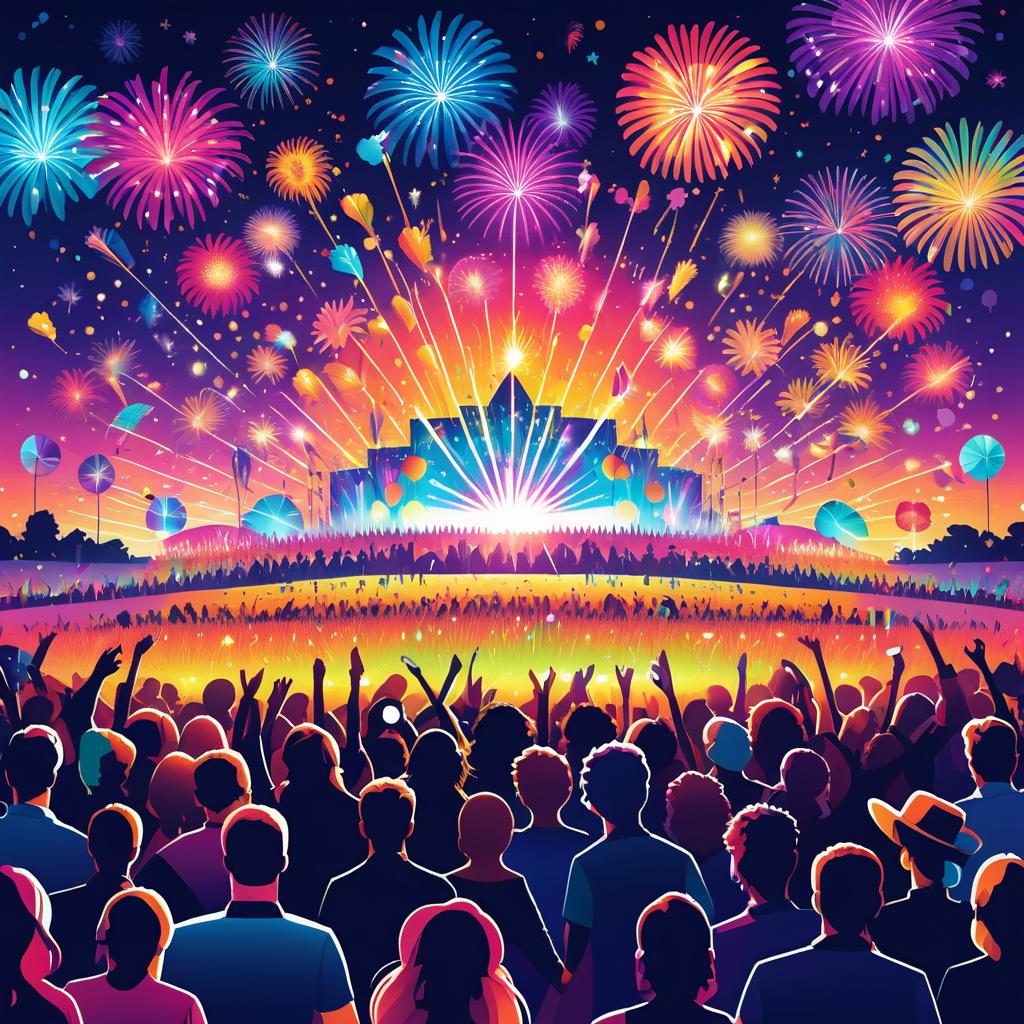 Vibrant Music Festival Illustration in Vector