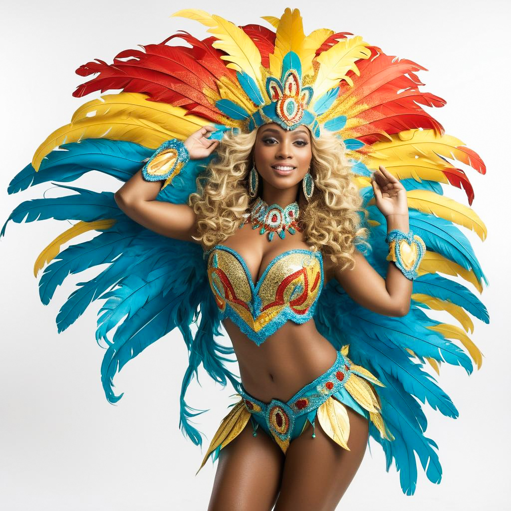 Vibrant Caribbean Carnival Parade Portrait