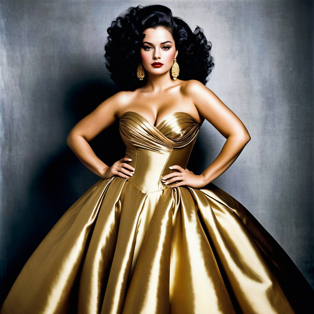 Elegant Curvy Woman in Vogue Style