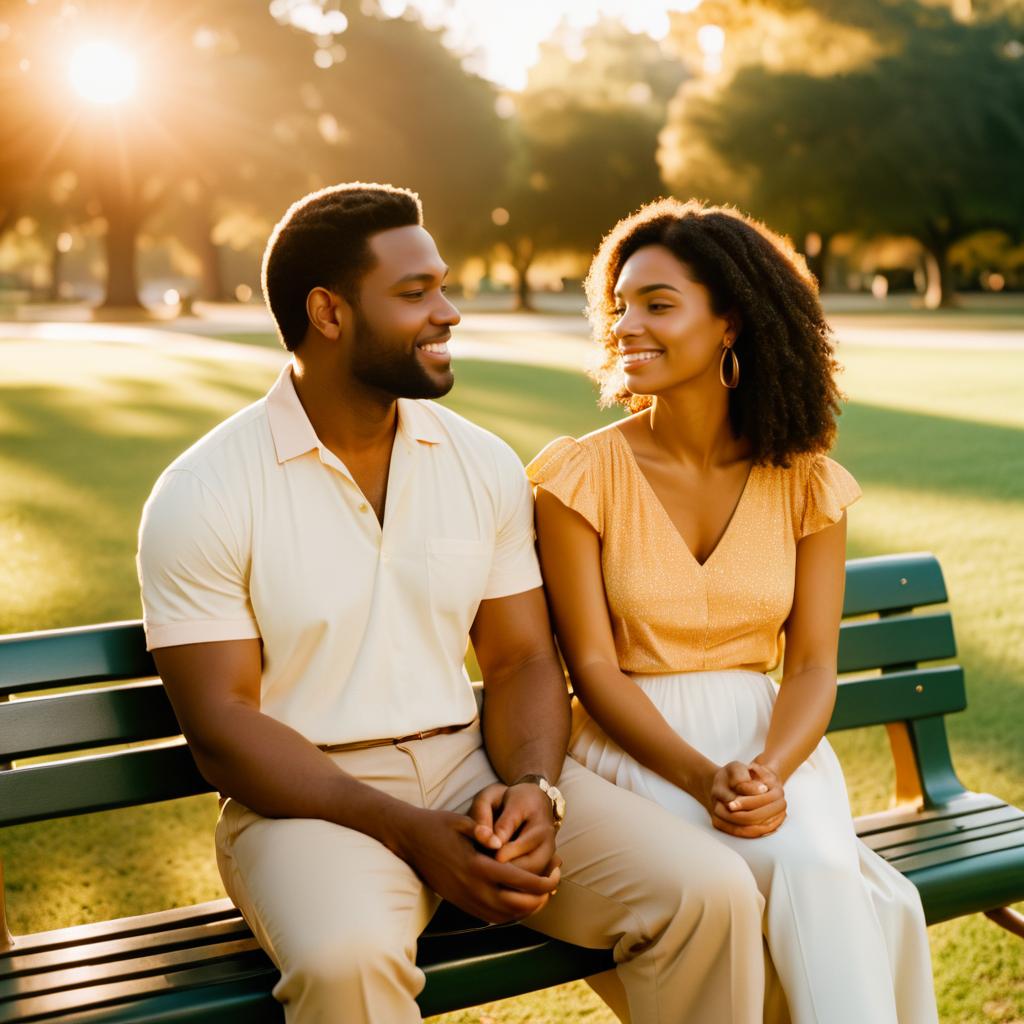 Cinematic Sunset Moments on a Bench