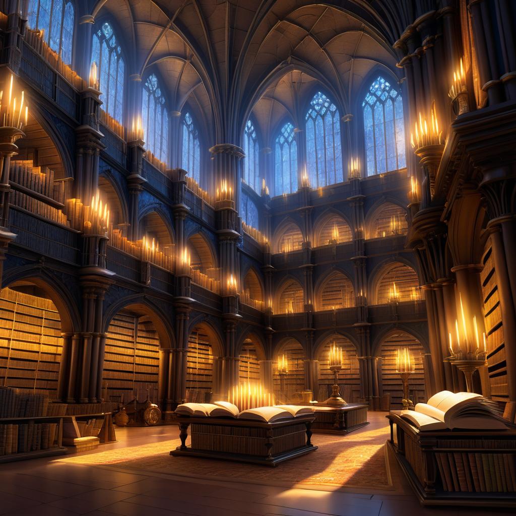 Enchanting Fantasy Library Concept Art