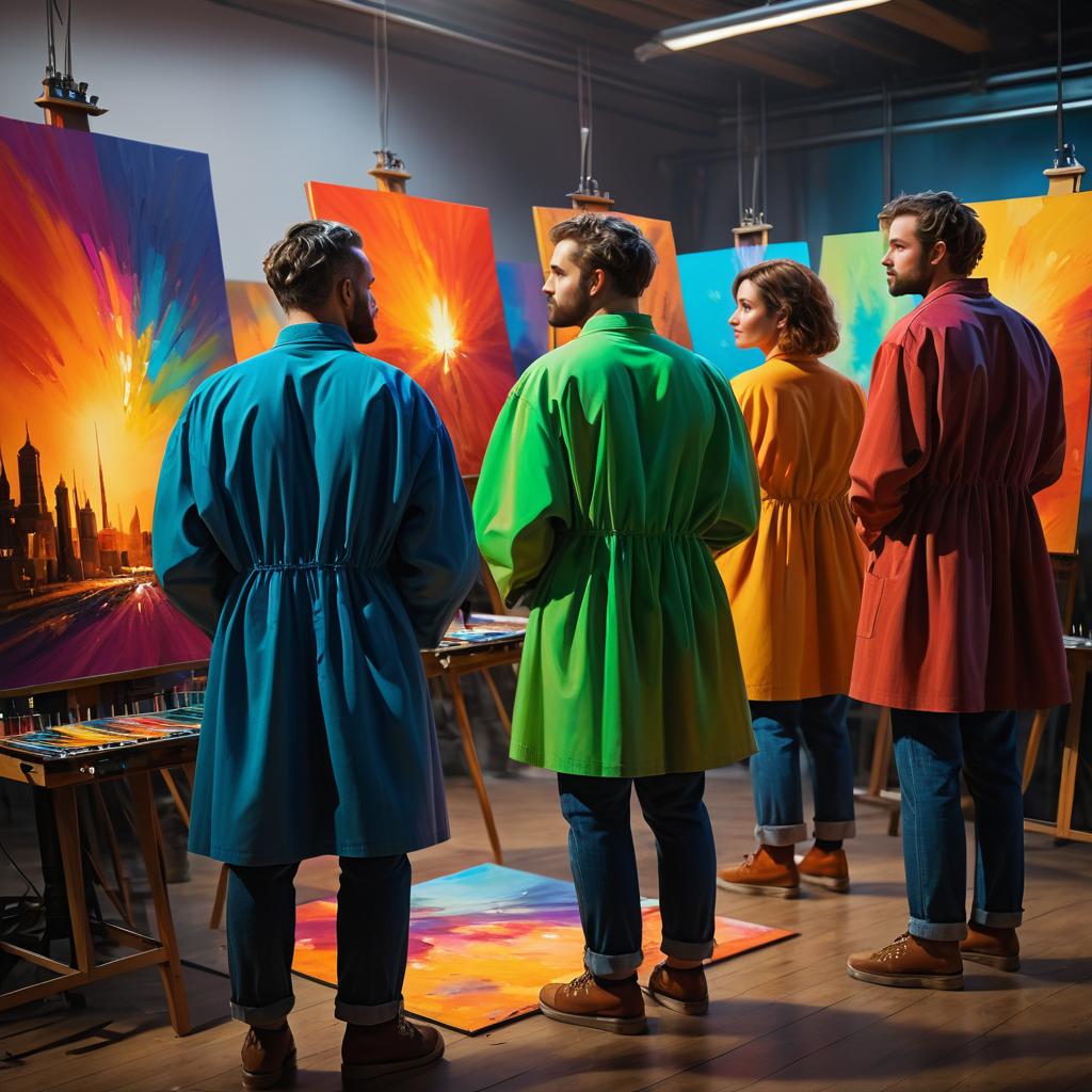 Cinematic Expressionist Artists in Studio