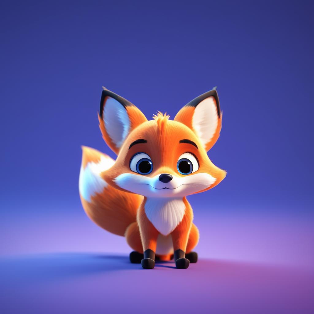 Charming Pixar-Style Cute Fox Render