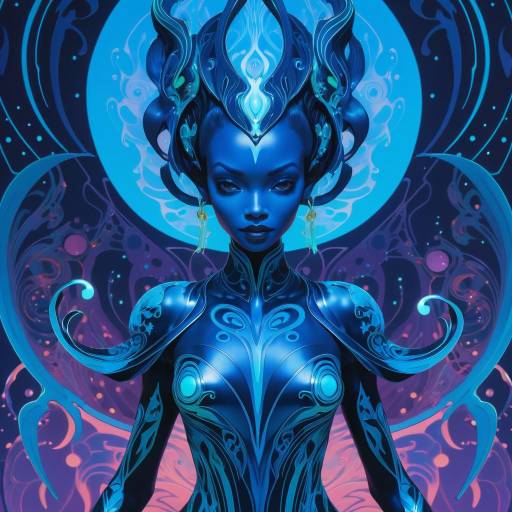 Bioluminescent Alien Woman in Cinematic Style