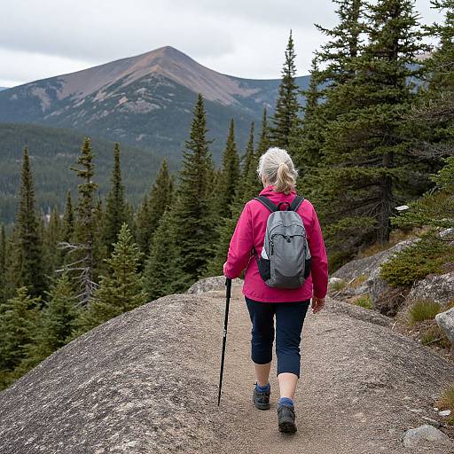 Senior Woman Hiking Tod Mountain