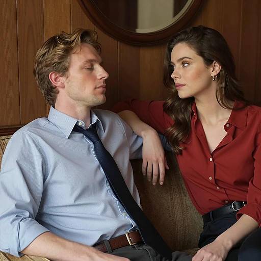 Intimate Moment: Couple in Relaxed Setting