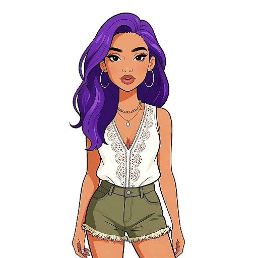 Bohemian Woman in Casual Summer Outfit