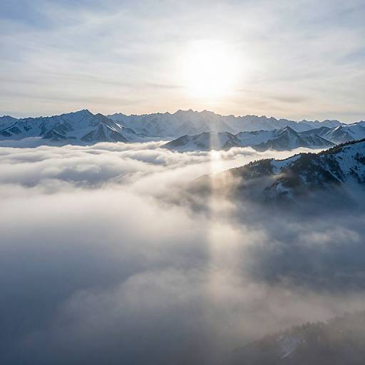 Surreal Snow-Capped Mountain Landscape