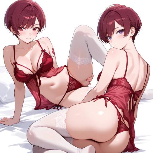 Statuesque Woman in Elegant Lingerie