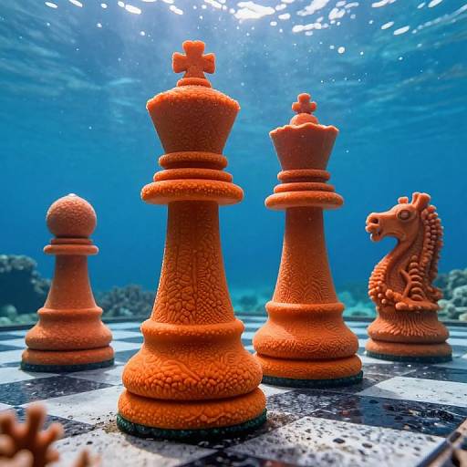 Underwater Giant Orange Coral Chess