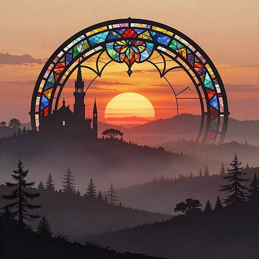 Layered Silhouette Landscape Wallpaper