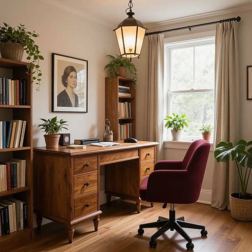 Vintage Cozy Home Office Setup