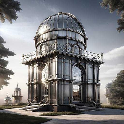 Vintage Steampunk Observatory Building