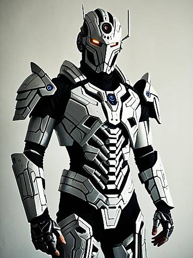 Man in Realistic Triborg Cosplay Costume