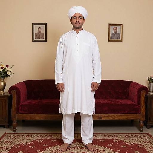 Kashmiri Man in Traditional Attire