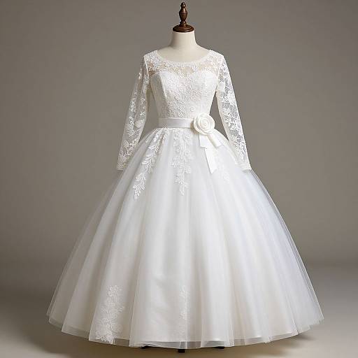 Elegant White Lace Princess Dress