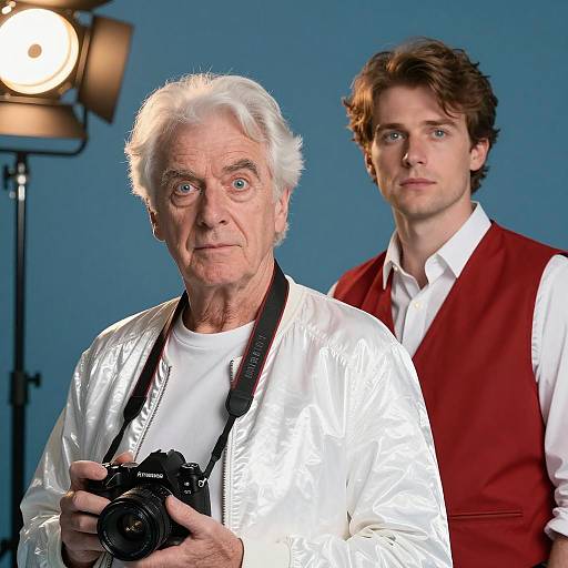 Brightly Lit Scene with Two Men