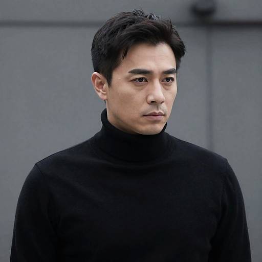 Serious Portrait of a Dark-Haired Man