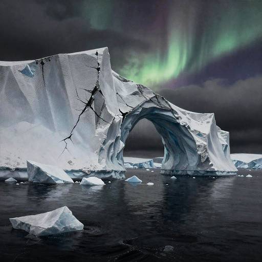 Charcoal Polar Ice Shelf Landscape