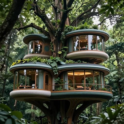 Futuristic Art Nouveau Treehouse