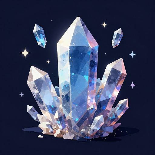 Enchanted Crystals in MSPaint Style