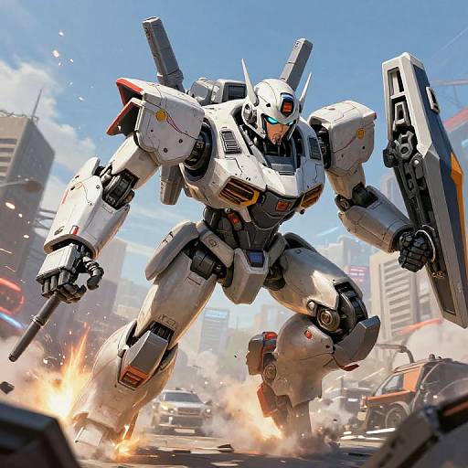 Fierce Mech Pilot Launching Action