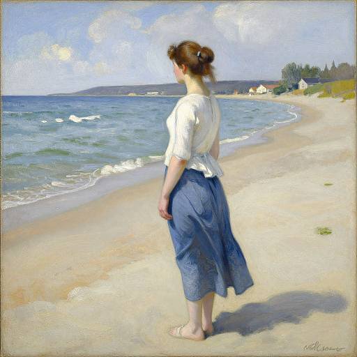 Woman on the Beach Painting
