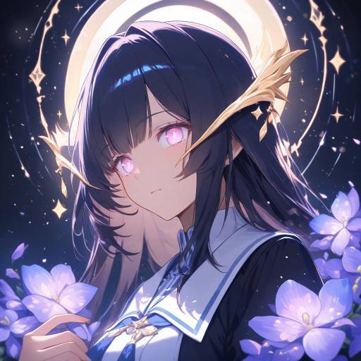 Ethereal Anime Girl with Glowing Features