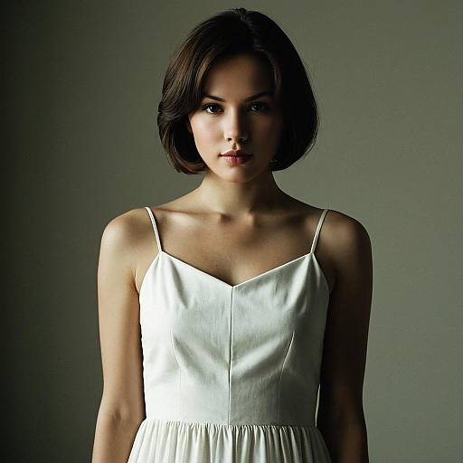 Portrait of Woman in White Dress