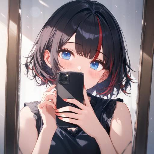 Colorful Mirror Selfie of Senketsu Girl