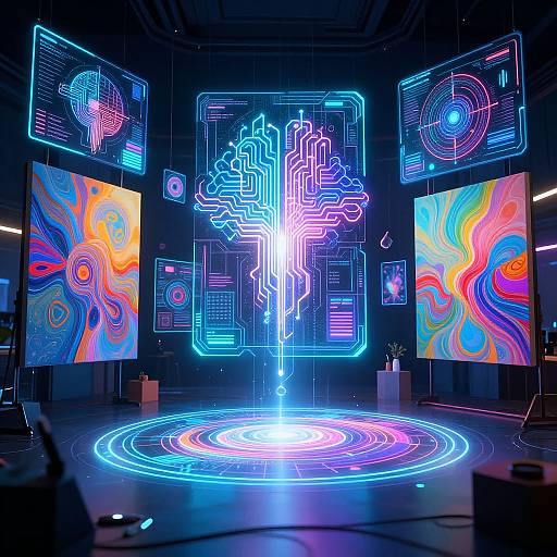 Futuristic AI Art Creation Studio