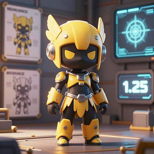 Chibi Sci-Fi Character Model Sheet