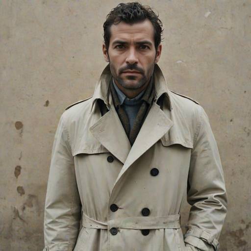 Confident Man in Beige Trench Coat