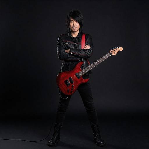 Male Rock Musician with Electric Guitar