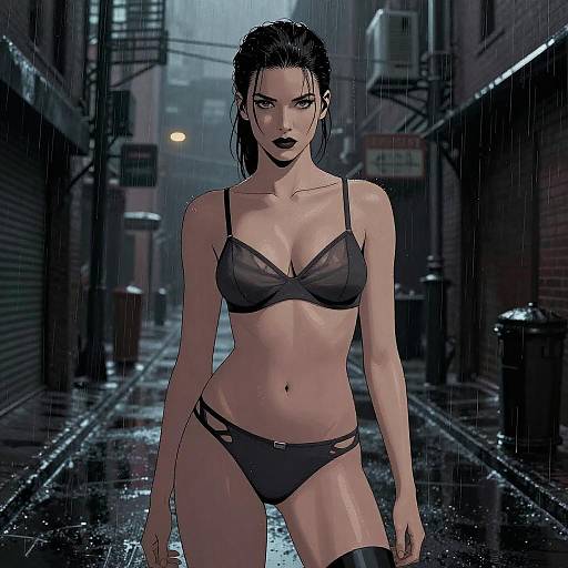Noir Detective Woman in Urban Alley