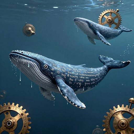 Clockwork Whales with Mystical Inscriptions